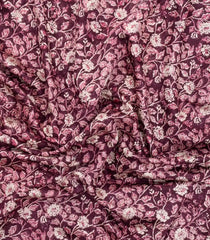Lilac Printed Chanderi Cotton Saree With Zari Border-CC1453