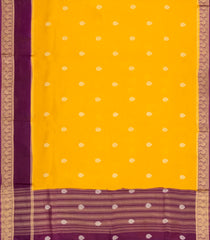 Yellow Woven Blended Viscose Saree With Zari Buttas-BL5607