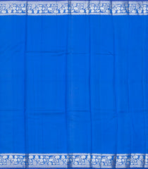 Blue Woven Dupion Silk Saree With Floral Buttas-DS0514