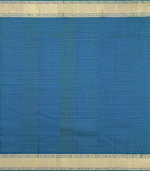 Blue Handloom Kanchipuram Silk Saree With Zari Checks-KA15230