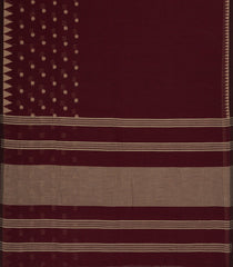 Maroon Handloom Bengal Cotton Saree With Kamalam Buttas-BG1797
