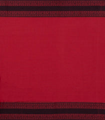 Red Woven Bengal Cotton Saree With Contrast Border-BG1761