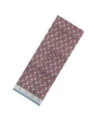 Brown Printed Chanderi Cotton Saree With Contrast Zari Border-CC1684
