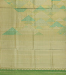 Aquamarine Handloom Tissue Kanchipuram Silk Saree With Triangle Motifs-KA14043
