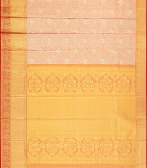 Peach Woven Tissue Silk Saree With Floral Zari Motifs-KA15556