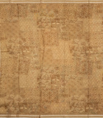 Beige Printed Chanderi Cotton Saree With Floral Motifs-CC1745