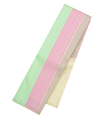 Cream Handloom Kanchipuram Silk Saree With Multicolour Stripes Rising Border-KA16643