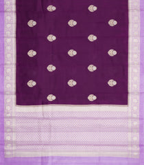 Burgundy Woven Banarasi Poona Silk Saree With Buttas & Contrast Border-BP1042