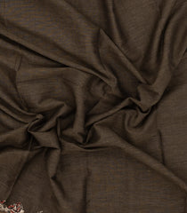 Dark Grey Woven Chirala Cotton Saree With Printed Border & Pallu-CR1362