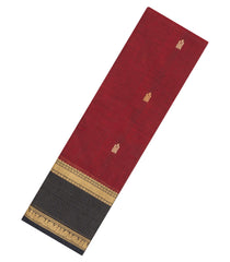 Maroon Handloom Kanchi Cotton Saree With Zari Buttas-KC1854