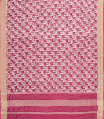 Peach Printed Chanderi Cotton Saree With Floral Motifs-CC1438
