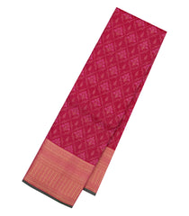 Pink Handloom Kanchipuram Silk Saree With Floral Jaal Motifs-KA14533