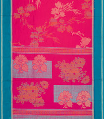 Hot Pink Printed Synthetic Dola Saree With Contrast Border-BL5414