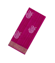 Magenta Printed Synthetics Dola Zari Lining With Jacquard Zari Border-BL5181