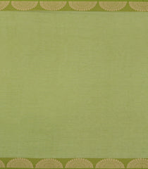 Green Handloom Bengal Cotton Saree With Floral Buttas-BG1621