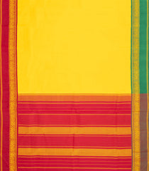 Yellow Handloom Korvai Kanchipuram Silk Saree With Ganga Jamuna  Border-KA14069