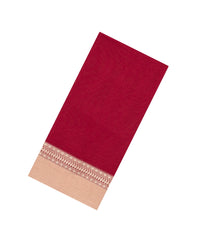 Red Woven Bengal Cotton Saree With Contrast Border-BG1742