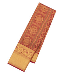 Crimson Handloom Kanchipuram Silk Saree With Meena Annam Motifs-KA14786