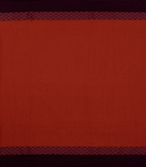 Red Woven Bengal Cotton Saree With Contrast Border-BG1736