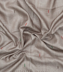 Grey Printed Synthetic Tussar Silk  Saree With Thread Border-SY0026