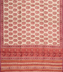 Taupe Woven Tussar Silk Saree With Printed Floral Motifs-TU3079