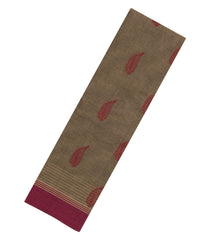 Dark Beige Woven Rasipuram Cotton Saree With Buttas-RA2647