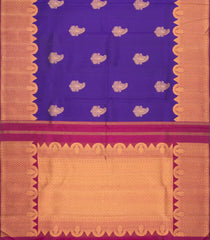 Purple Handloom Korvai Kanchipuram Silk Saree With Contrast Running Border-KA13622