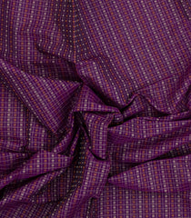 Purple Handloom Village Cotton Saree With Checks & Buttas-VC1629
