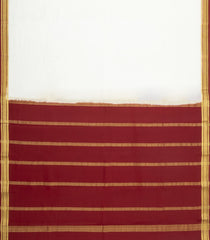 White Woven Mysore Silk Saree With Contrast Zari Border-MS3793