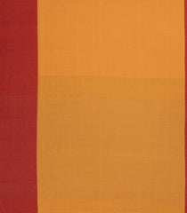 Mustard Handwoven Bengal Cotton Saree With Stripes & Contrast Border-BG1498