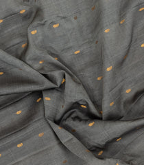 Dark Grey Handloom Gadwal Silk Cotton Saree With Buttas -GA0280