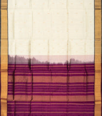 Off White Handloom Silk Cotton Saree With Contrast Border-SC3561