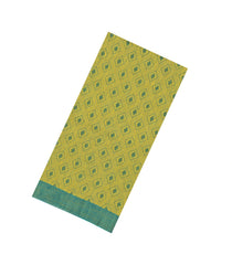 Neon Green Handloom Bengal Cotton Saree With Floral Motifs-BG1626