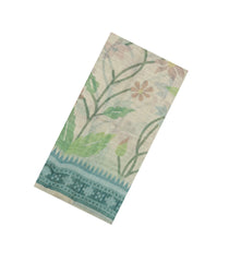 Cream Printed Art Chanderi Saree With Jhalar-SY0014