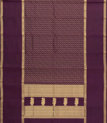 Burgundy Handloom Kanchipuram Silk Saree With Zari Checks-KA15190