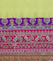 Mint Green Woven Synthetic Blended Saree With Embroidered Border-EN1981