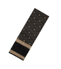 Black Woven Art Viscose Dola Silk Saree With Zari Stripes & Buttas-SY0576