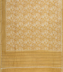 Sandal Printed Chanderi Cotton Saree With Zari Border-CC1634