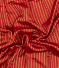 Red Woven Raw silk Saree With Stripes & Contrast Border-KS1133