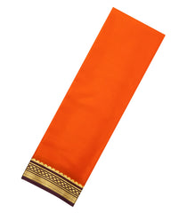 Orange Woven Mysore Silk Saree With Contrast Zari Border-MS3868