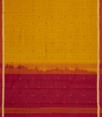 Mustard Woven Rasipuram Cotton Sari With Checks & Buttas-RA2607
