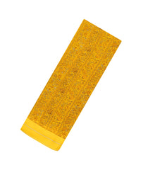 Yellow Woven Pure Silk Saree With Printed Floral Motifs-PS0672