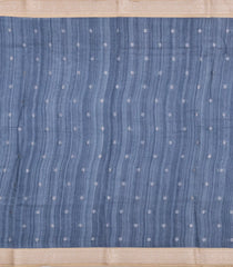 Dark Grey Printed Tussar Silk Saree With Floral Motifs-TU3619