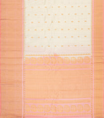 Cream Handloom Gadwal Silk Saree With Zari Checks & Buttas-GA0308