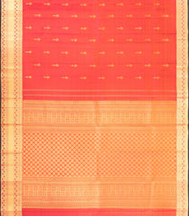 Red Woven Pure Silk Saree With Floral Zari Buttas-KA16898