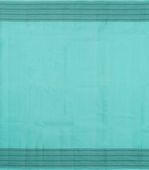 Turquoise Handloom Kanchipuram Silk Saree With Stripes--KA14904