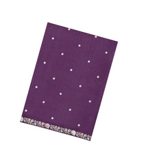 Lilac Embroidered Blended Satin Saree With Floral Motifs-BL6107