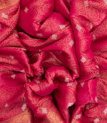 Peach Woven Art Dola Tissue Saree With Floral Motifs-BL3988