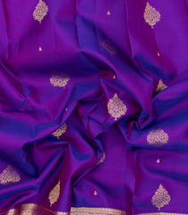 Purple Woven Pure Silk Saree With Zari Buttas-EC2582