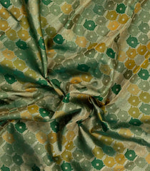 Dark Green Handloom Kanchipuram Bridal Silk Saree With Meena Motifs-KA16293